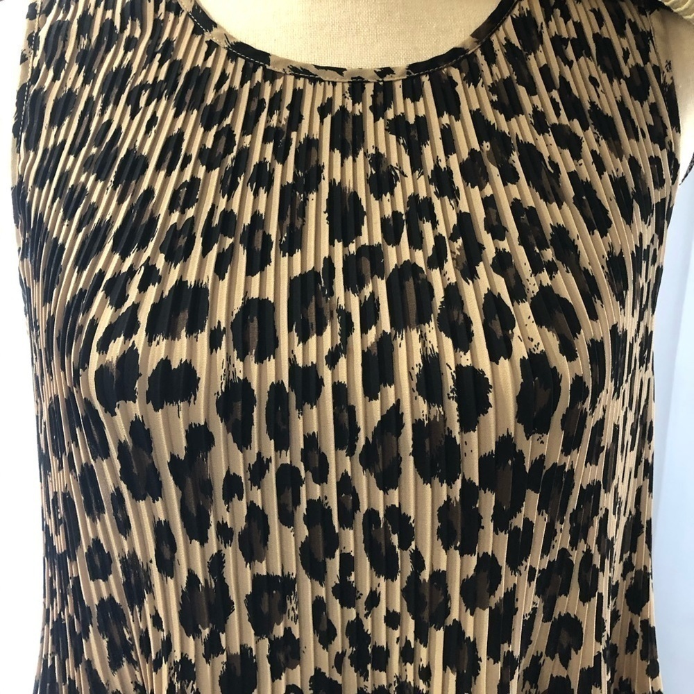 🎄Alfred Sung animal print shirt brown/black SZ M